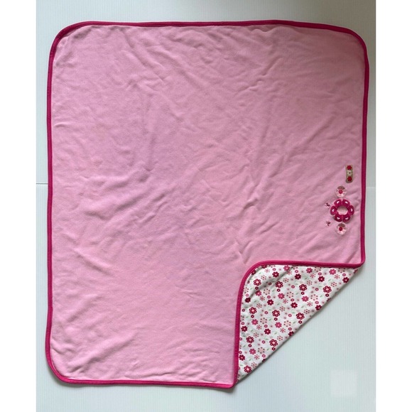 Snugtime Australia Pink Floral Flowers Cotton InfantBaby Kids Lovey Blanket - Picture 2 of 8